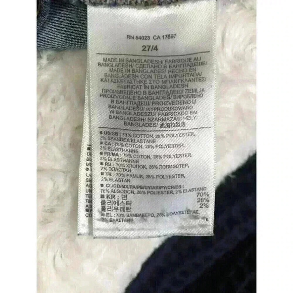 Banana Republic Factory Blue Jean Leggings 27/4P Distressed Skinny Leg Dark Wash - Picture 5 of 5